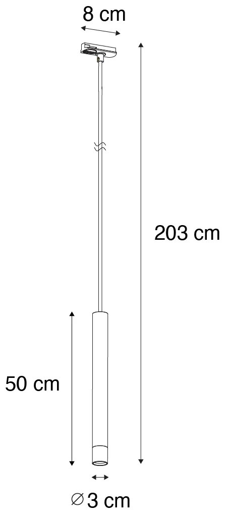 Moderné závesné svietidlo tmavá bronz pre 1-fázový koľajnicový systém - Iconic Frini
