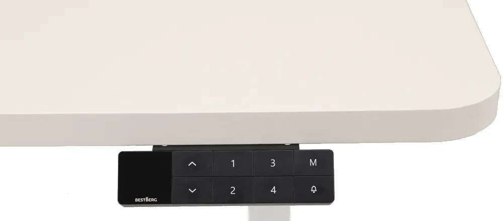 Výškovo nastaviteľný elektrický stôl BestBerg BBAT-16WW / rozmer 160x80 cm / výška 85-130 cm / biely
