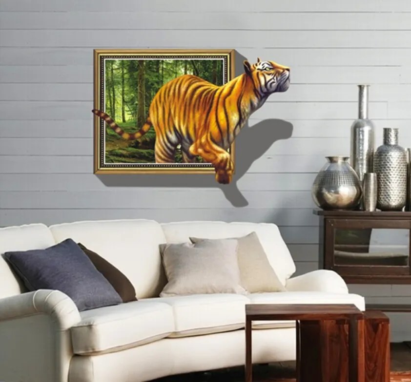 Veselá Stena Samolepka na stenu na stenu Tiger v obraze