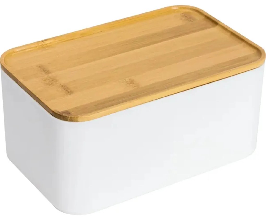 Goodhome Kozmetický organizér s bambusovými priehradkami a vekom, SENBOO 24x15x11