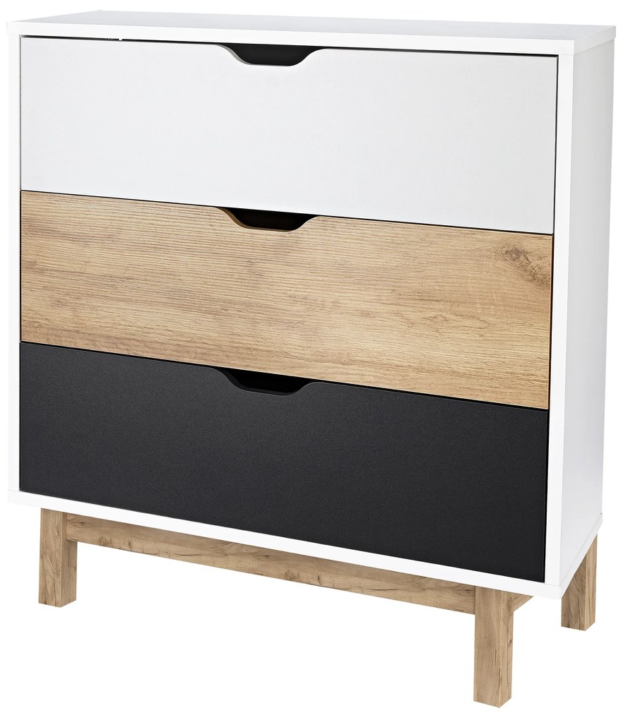 LIVARNO home Komoda s 3 zásuvkami Copenhagen, 80 x 35 x 85 cm (100366089)