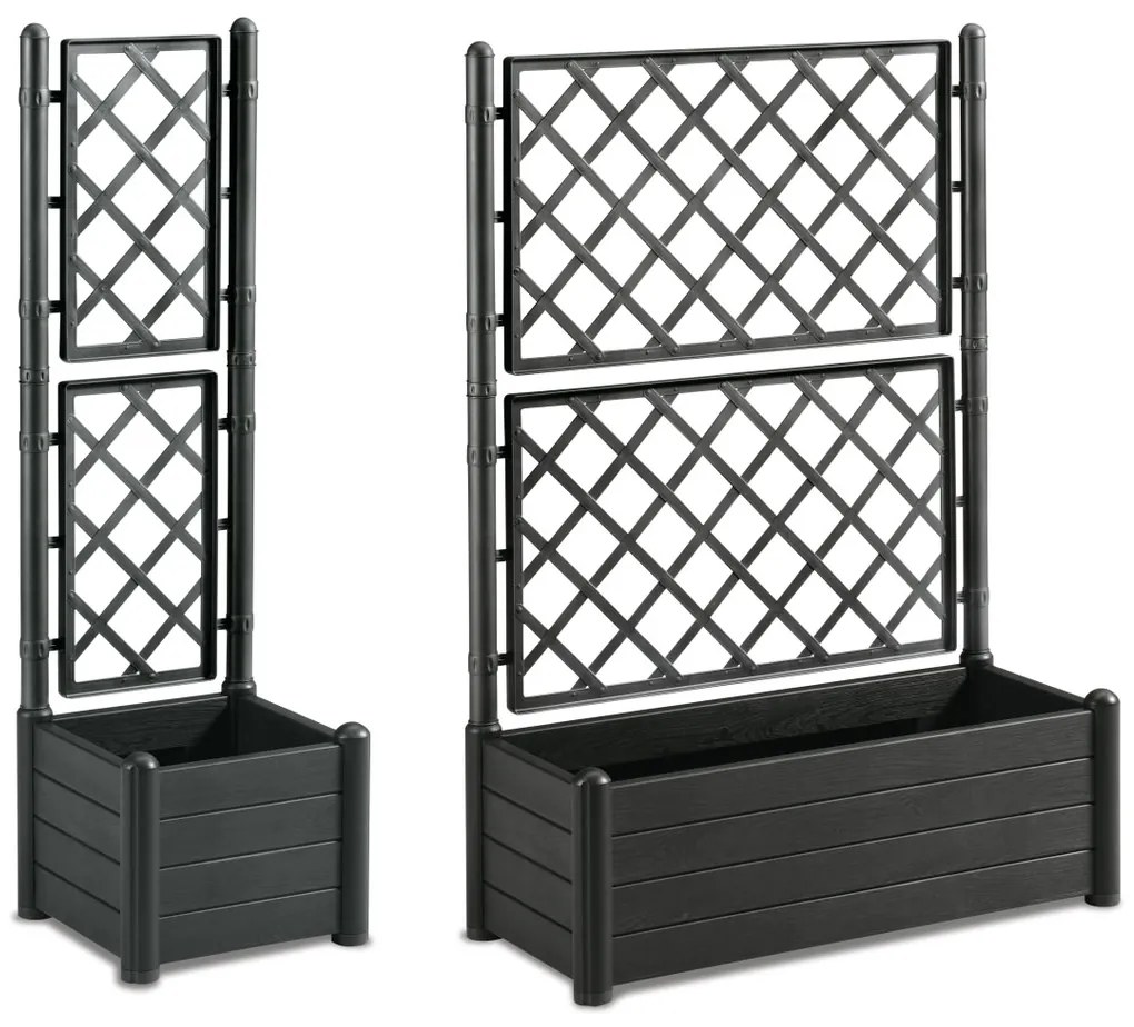 STEFANPLAST Truhlík 30 l s trelážou/mriežkou, antracit