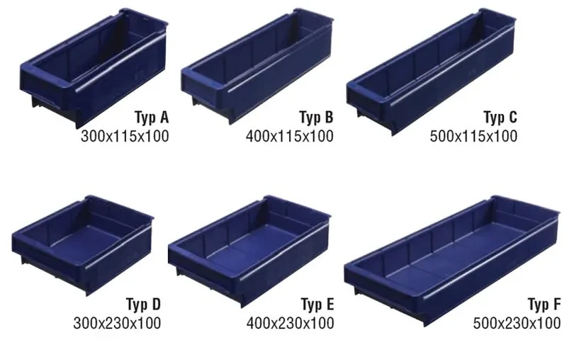 Regál s plastovými boxmi MAX - 2000 x 400 x 1000 mm, 48x box E