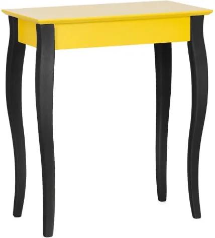Žltý konzolový stolík s čiernymi nohami Ragaba Lilo, šírka 65 cm