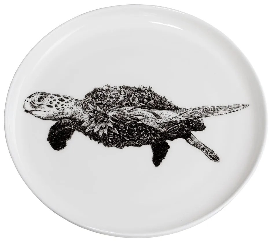 Biely porcelánový tanier Maxwell &amp; Williams Marini Ferlazzo Sea Turtle, ø 20 cm