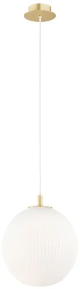 Argon 8507 - Luster na lanku PALOMA 1xE27/15W/230V pr. 25 cm zlatá/biela