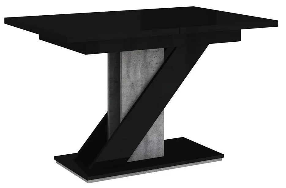 Moderný stôl Eksuper, Farby: biely lesk / čierny lesk