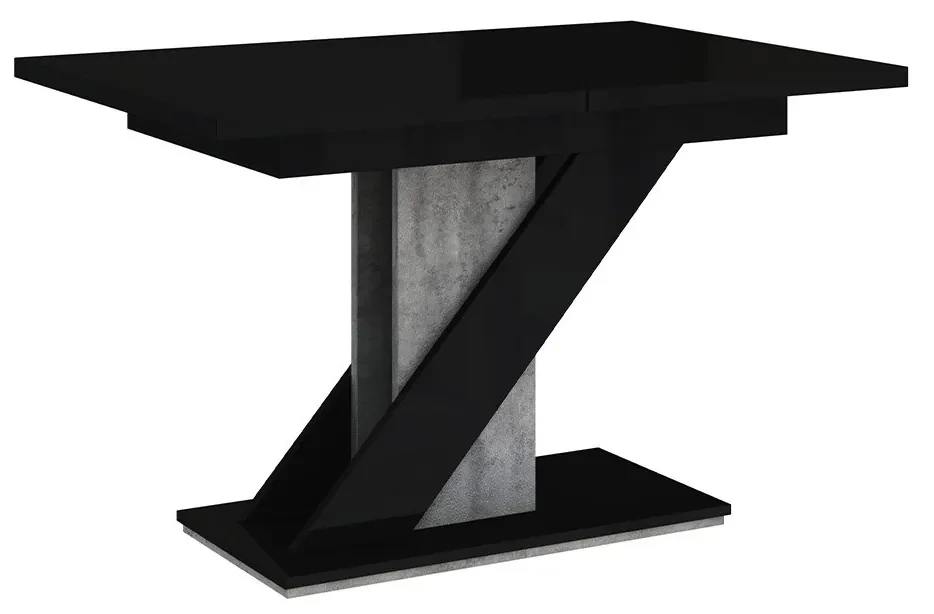 Moderný stôl Eksuper, Farby: biely lesk / čierny lesk