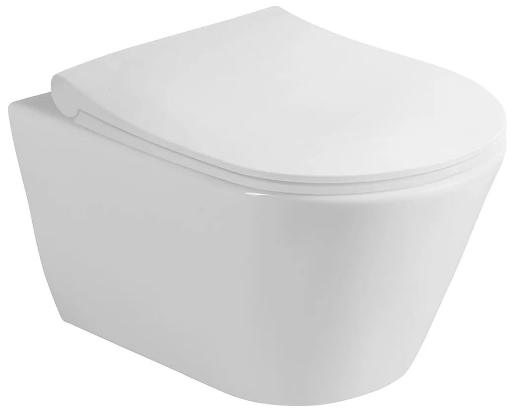 Sapho, AVVA závesná WC misa s bidet. spŕškou, Rimless, 35,5x53 cm, biela, 100312