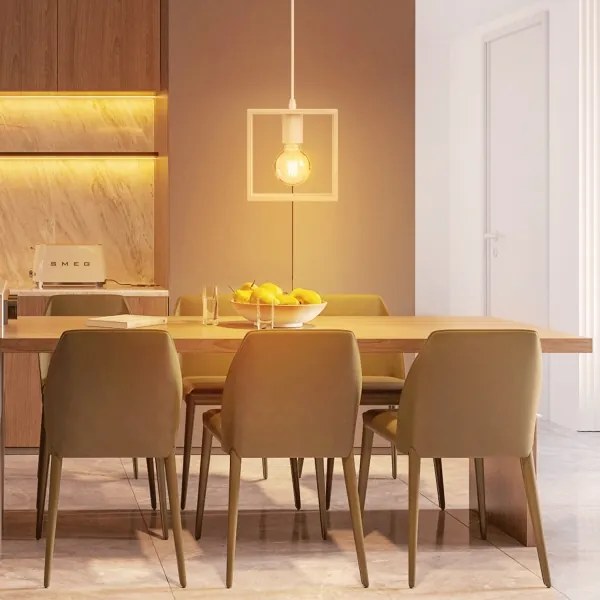 Aigostar - Drevený luster na lane 1xE27/60W/230V borovica