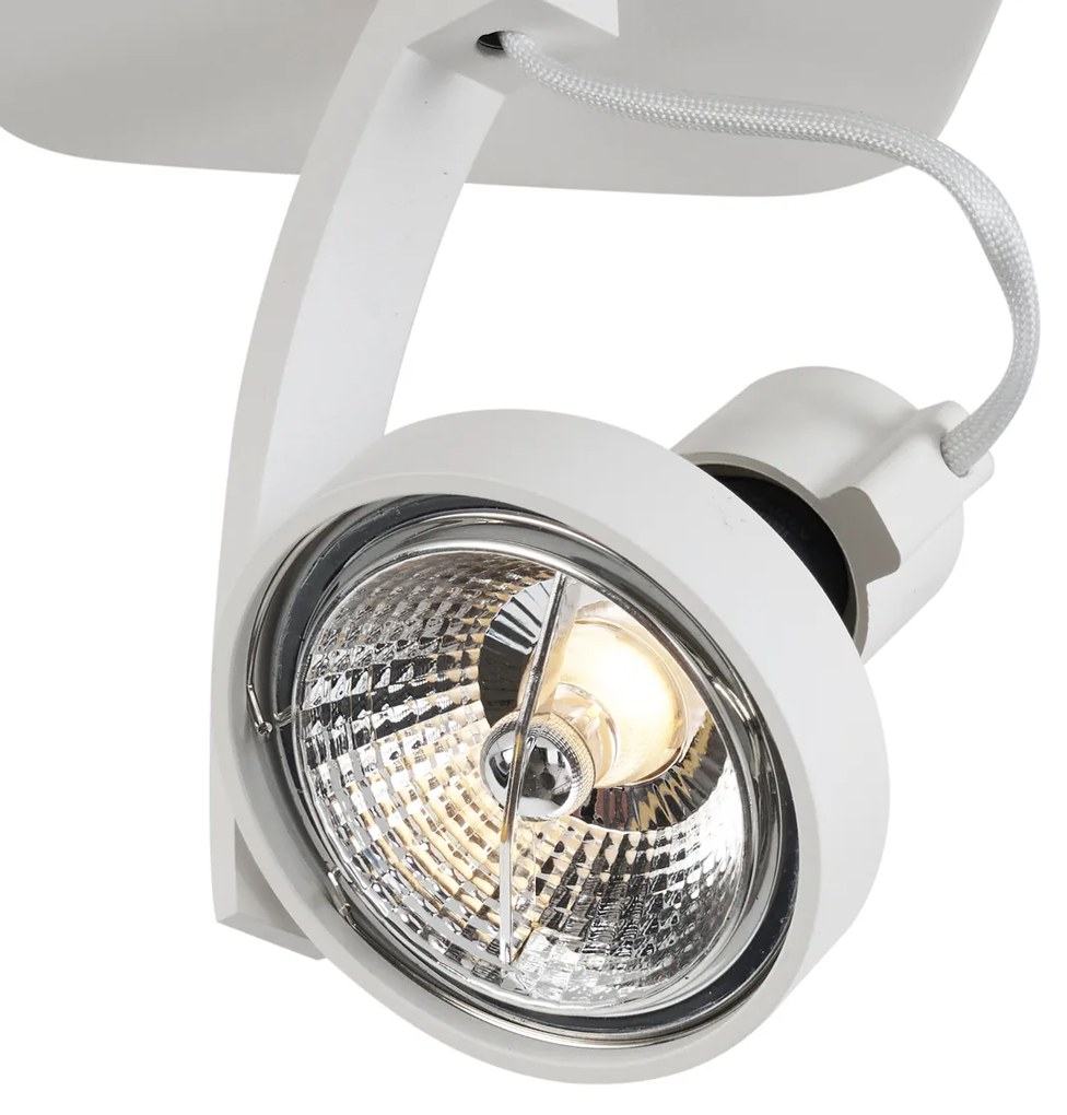 Dizajnový stropný reflektor biely GU10 70 mm otočný a naklápací - Vo