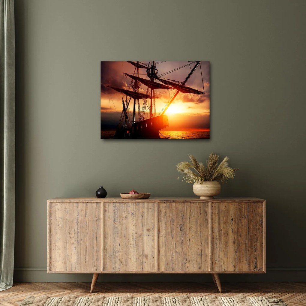 Obraz - Staroveká pirátska loď (70x50 cm)