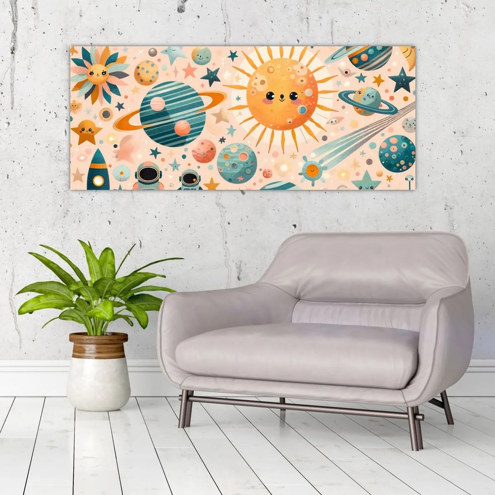 Obraz - Kúsky z vesmíru (120x50 cm)