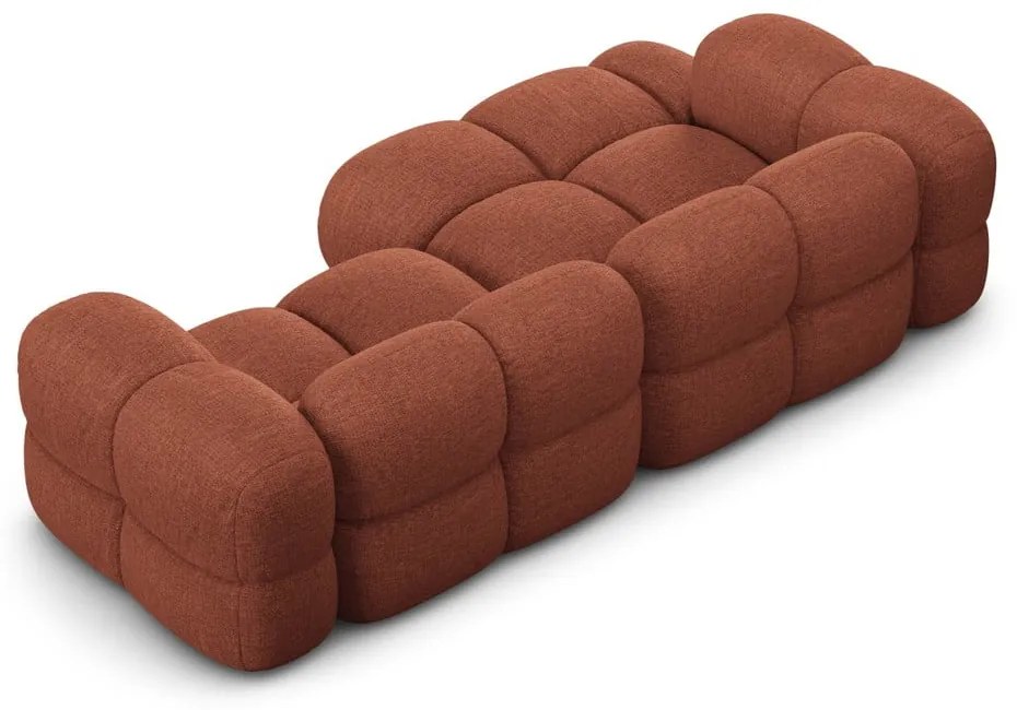 Rohová pohovka v tehlovej farbe (ľavý roh/s leňoškou) Loretto – Cosmopolitan Design