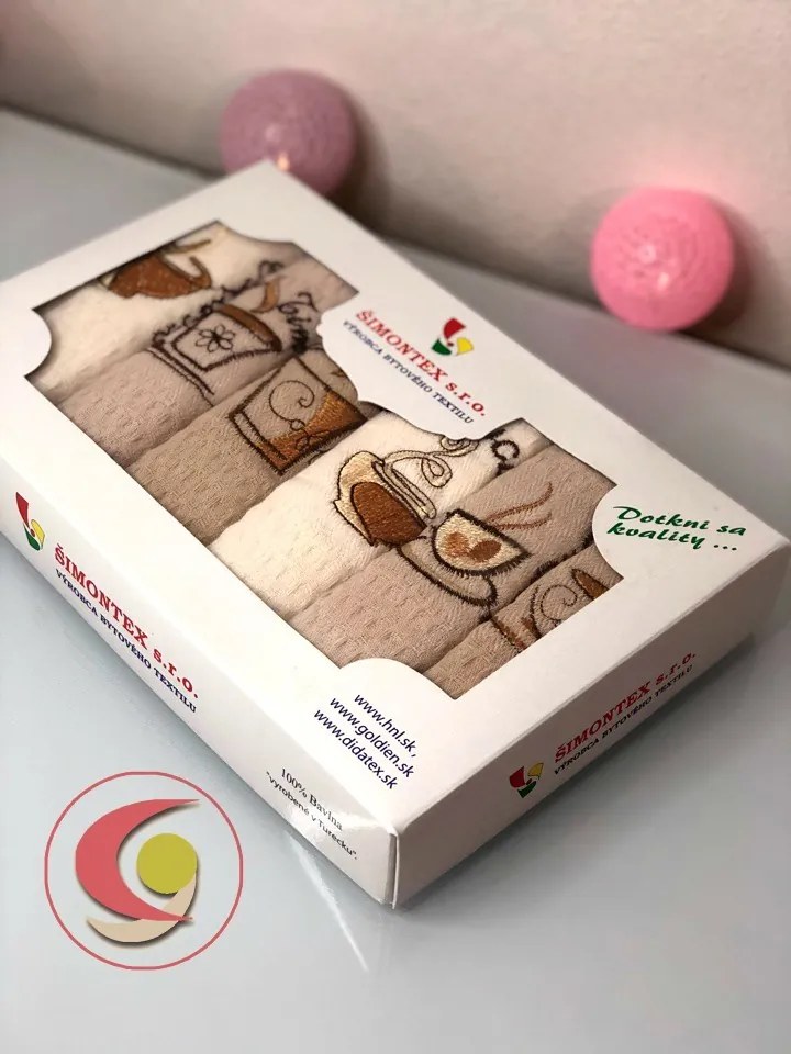 Kuchynské utierky Káva set 6 ks