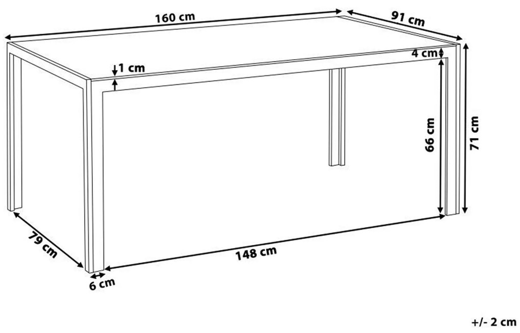 Záhradný jedálenský stôl 160 cm čierny CATANIA Beliani