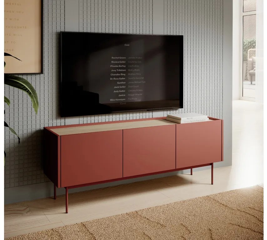 PIA Stolík pod TV Color - tehlová