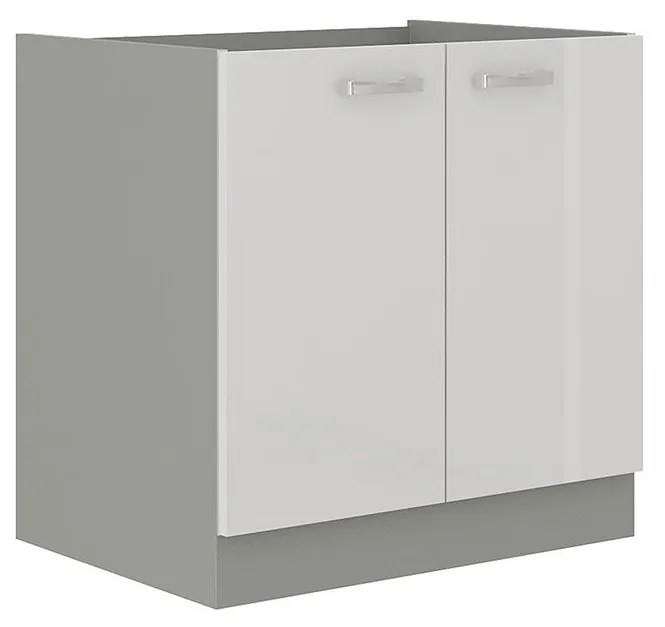 Skrinka pod drez Multiline 80 ZL 2F BB, Farby: šedý / šedý lesk, Drez: nie
