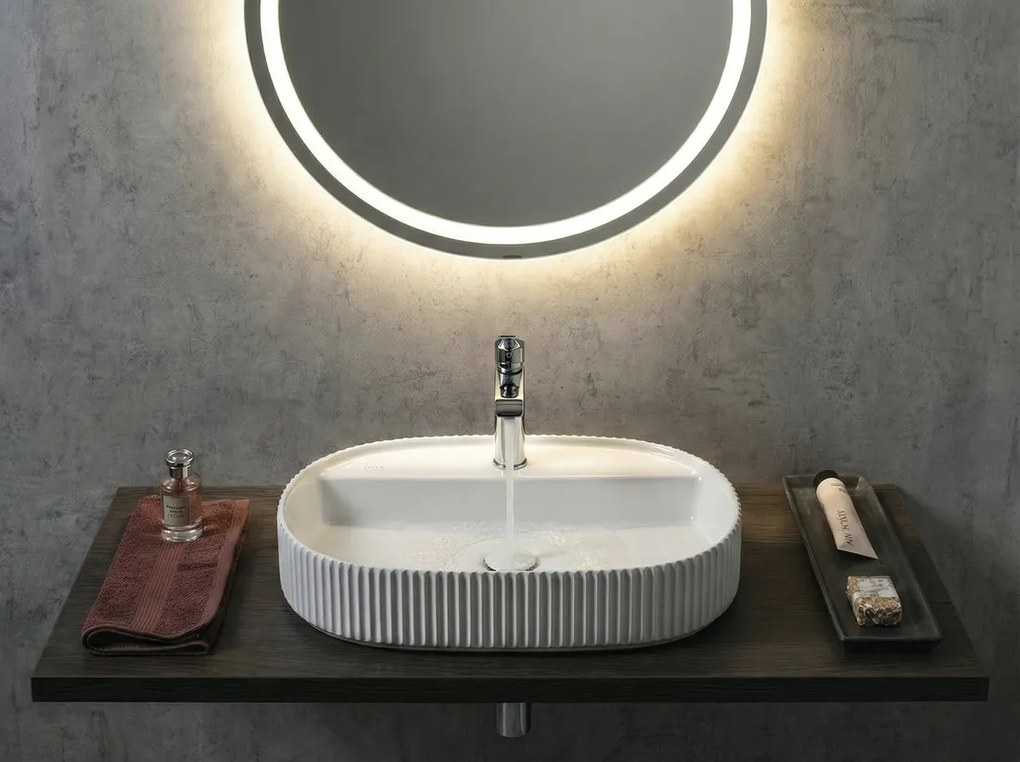 Isvea Isvea, SINTESI keramické umývadlo na dosku, 60x40cm, biela, 10SI65060