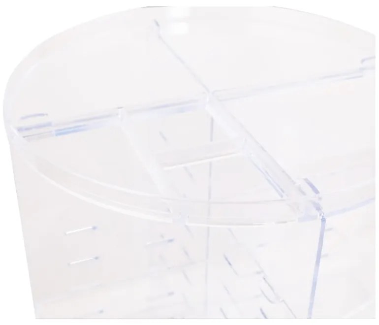 Priehľadný otočný plastový kúpeľňový organizér na kozmetiku - Hermia