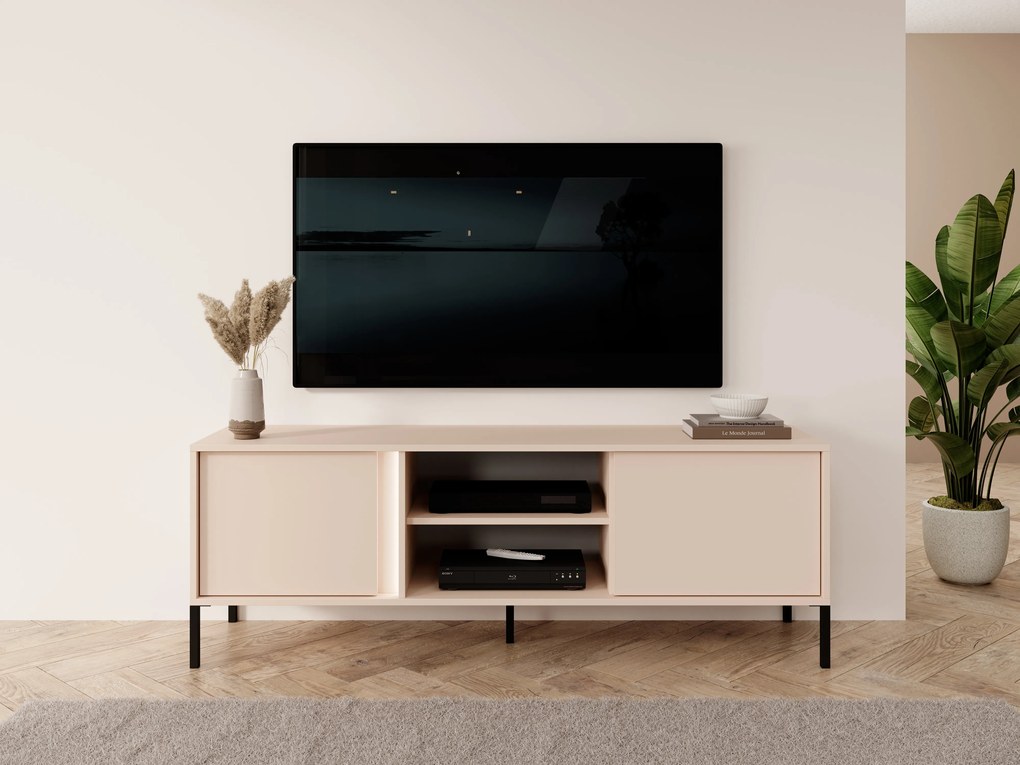 TV stolík/skrinka Danton 153 2D (béžová). Akcia -19%. Vlastná spoľahlivá doprava až k Vám domov. 1071337