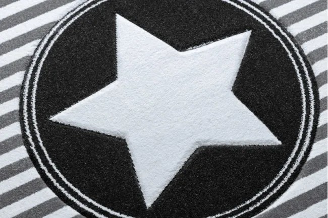 Koberec PETIT STAR HVIEZDA kruh sivý