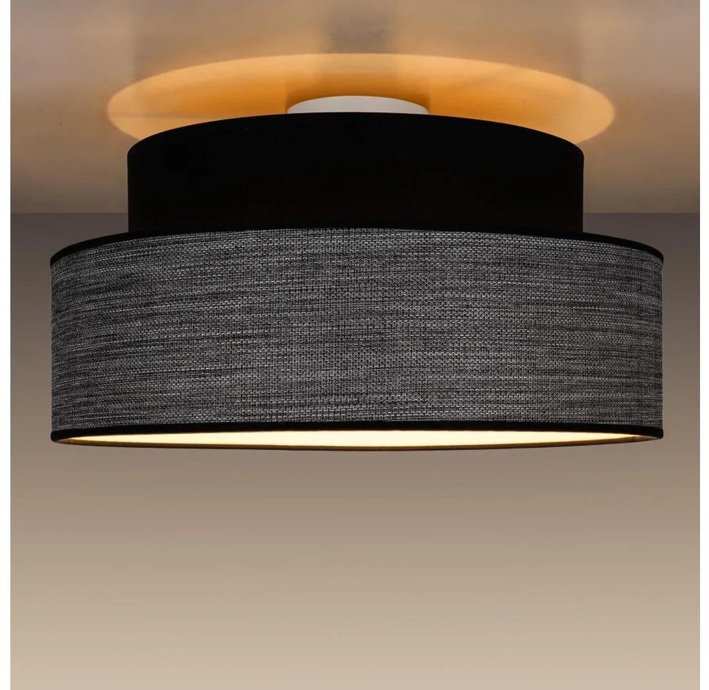 Stropné svietidlo GRACE 1xE27/60W/230V pr. 40 cm čierna/šedá