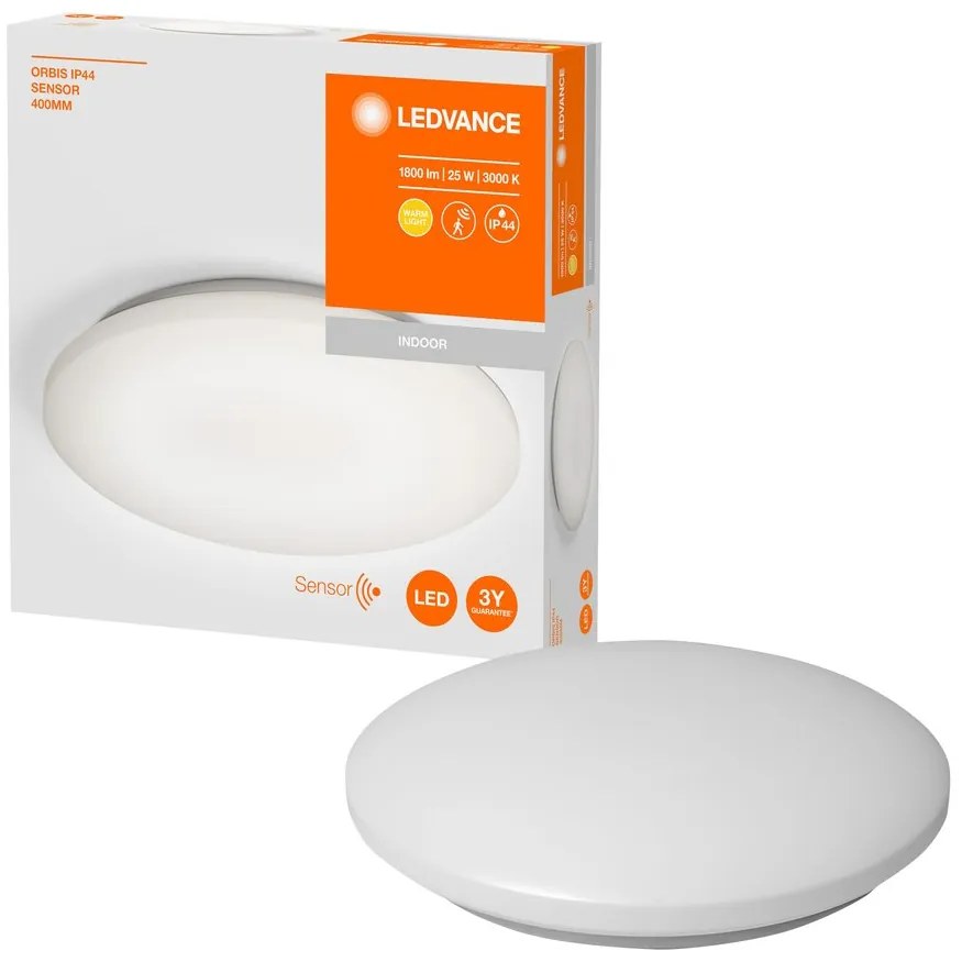 LEDVANCE LEDVANCE, ORBIS kúpeľňové stropné svietidlo, ø 400mm, sensor, 1800lm, 25W, IP44, AC36061002M