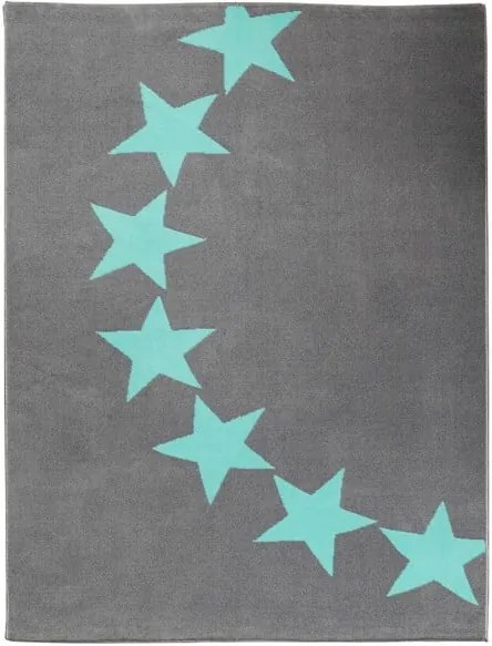 Detský sivý koberec s mentolovozelenými detailmi koberec Hanse Home Star, 140 × 200 cm