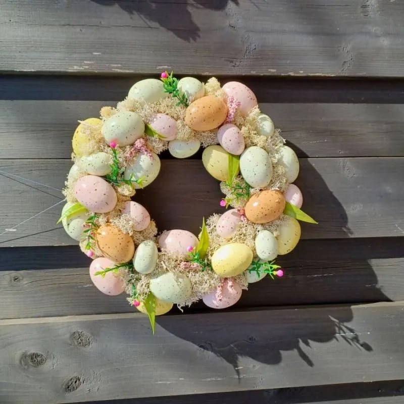 DECOLED Velikonoční věnec, 30 x 8 cm, plný vajíček