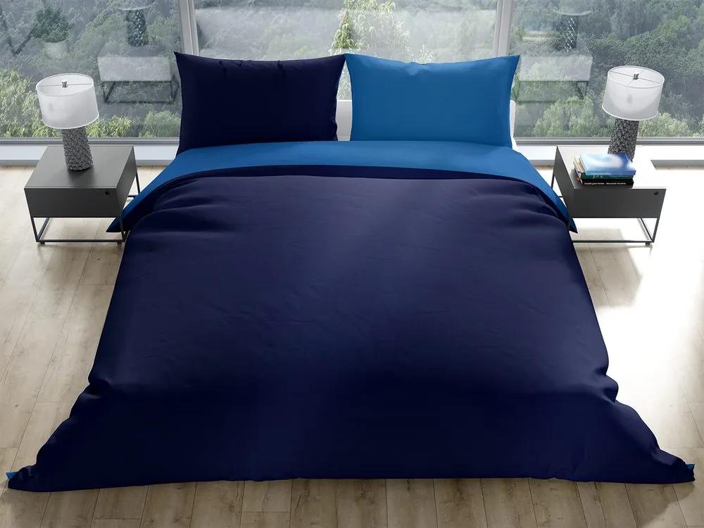 Gipetex Natural Dream Talianske obliečky 100% bavlna LUX Doubleface svetlo/tmavo modrá - 140x200cm / 70x90cm