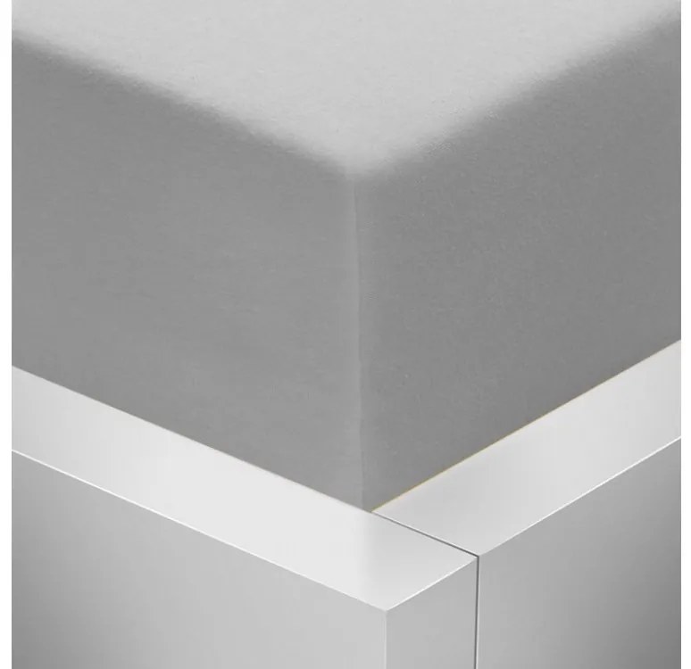 Jersey napínacie prestieradlo s lycrou - svetlo sivé 175 g / m2 90x200 cm