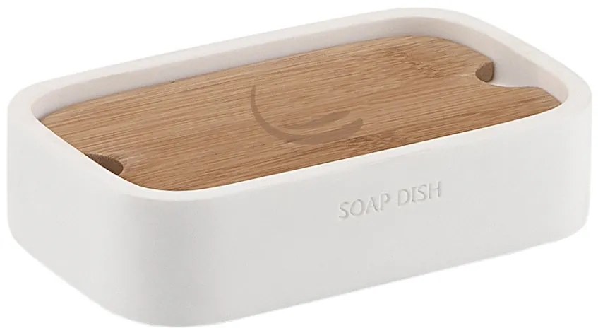 Gedy Gedy, NINFEA mydeľnička na postavenie, biela matná/bambus, 131102