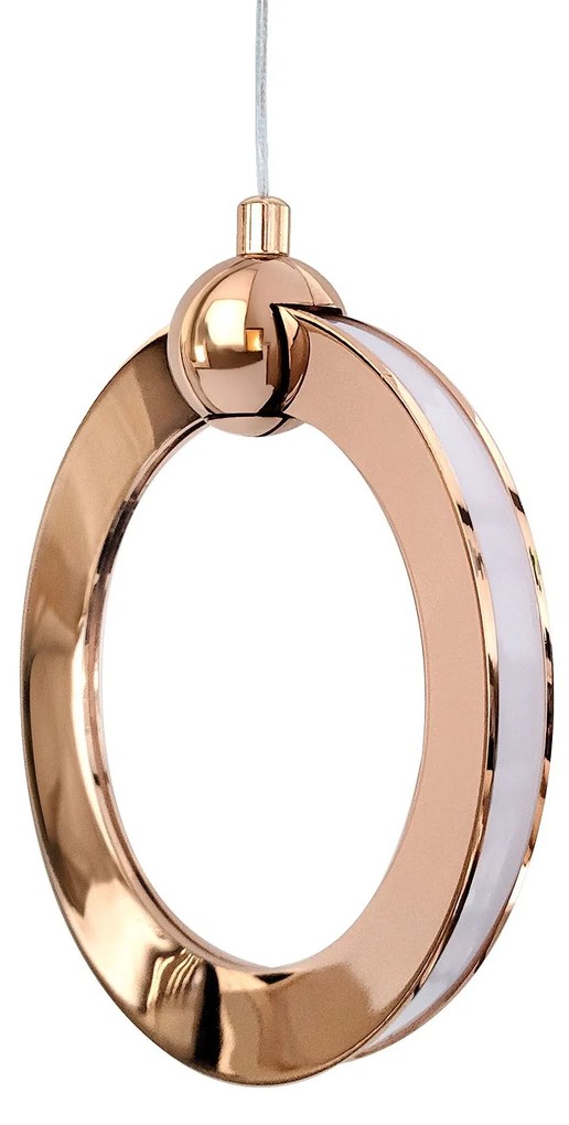 Toolight Toolight, LED závesné svietidlo 17x19cm, 10W, 3000K, LHJ101-1CP, ružové zlato, OSW-60046