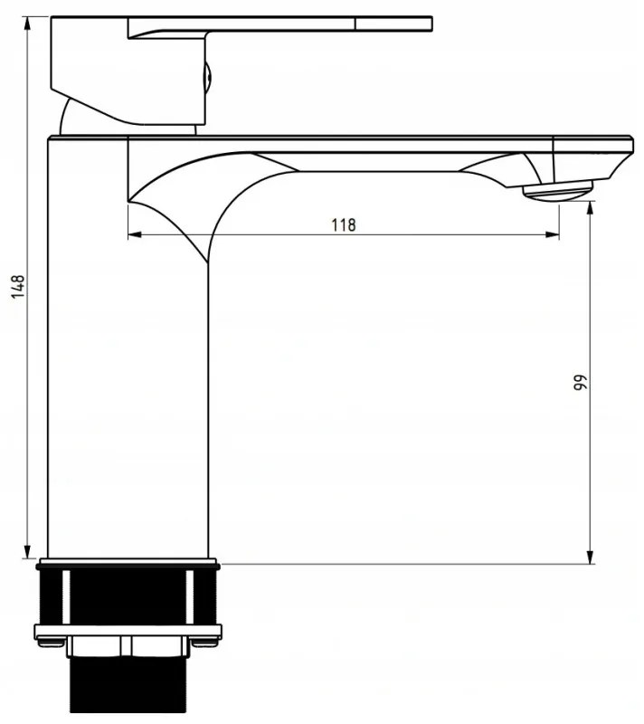 Mexen Milo, umývadlová batéria, čierna matná, 71300-70
