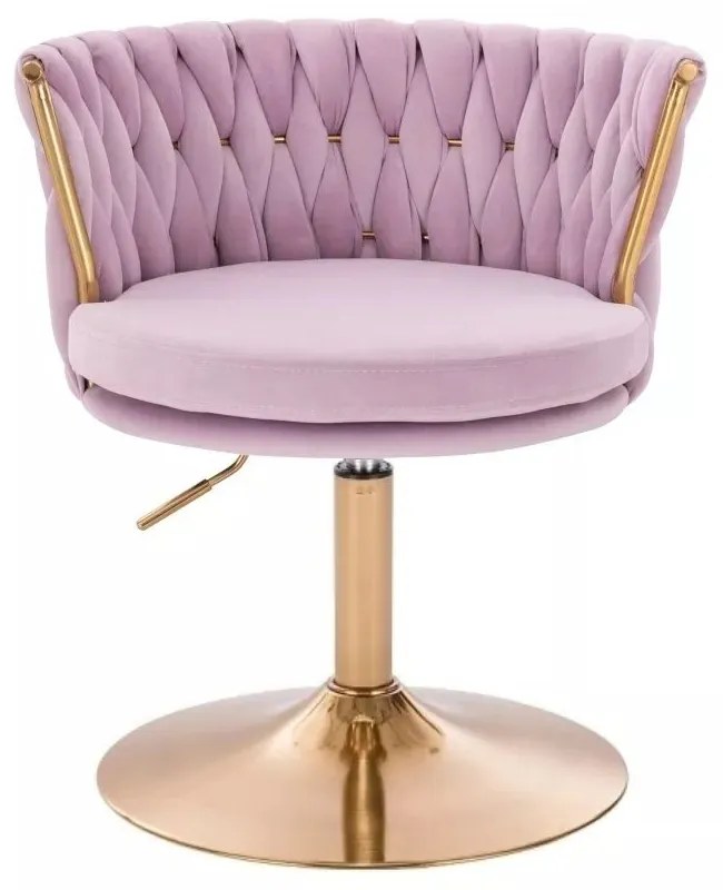 LuxuryForm DESIGN Stolička LYON VELUR na zlatom tanieri - levanduľa