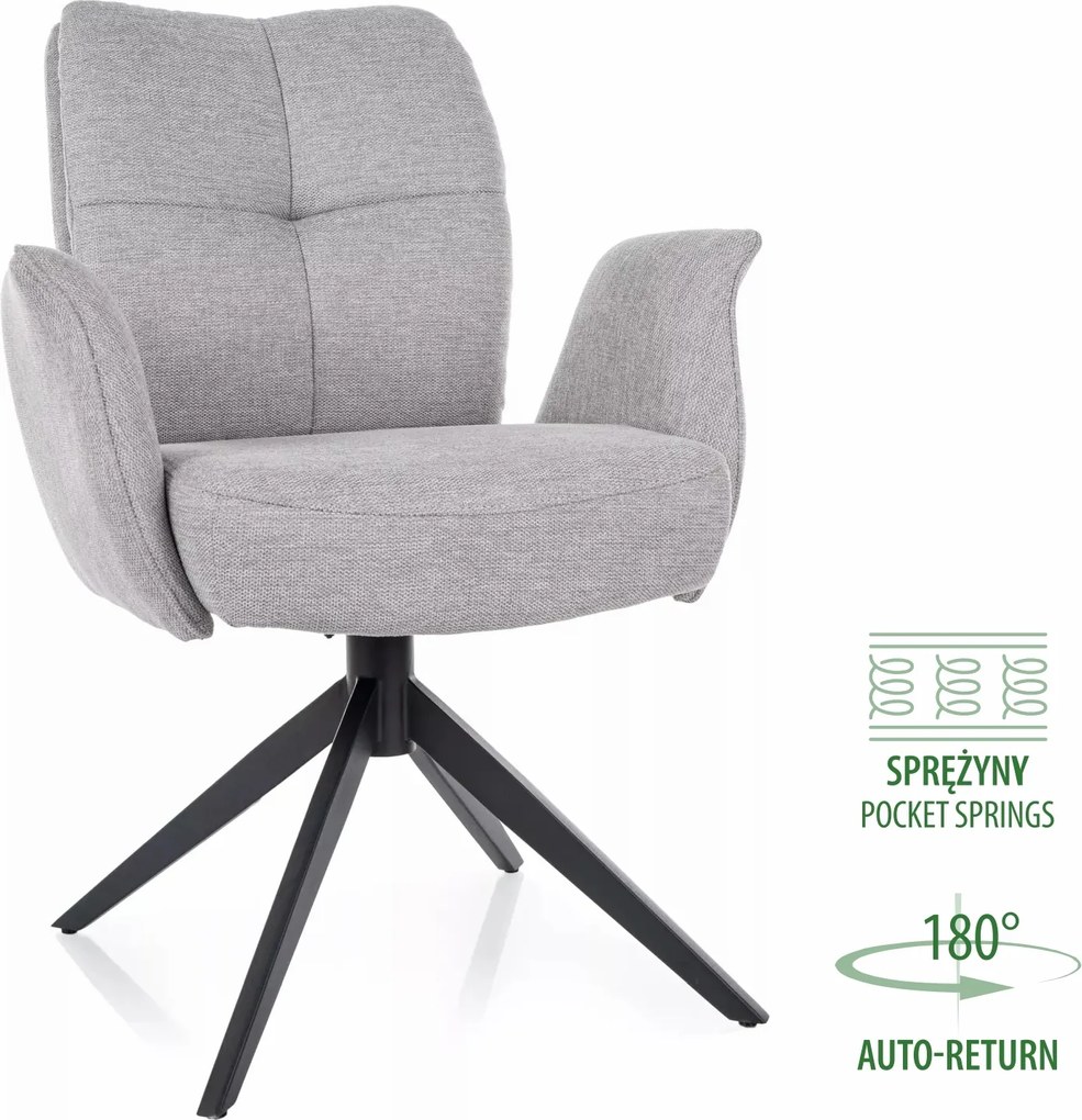 SI Stolička Wing Brego svetlo šedá