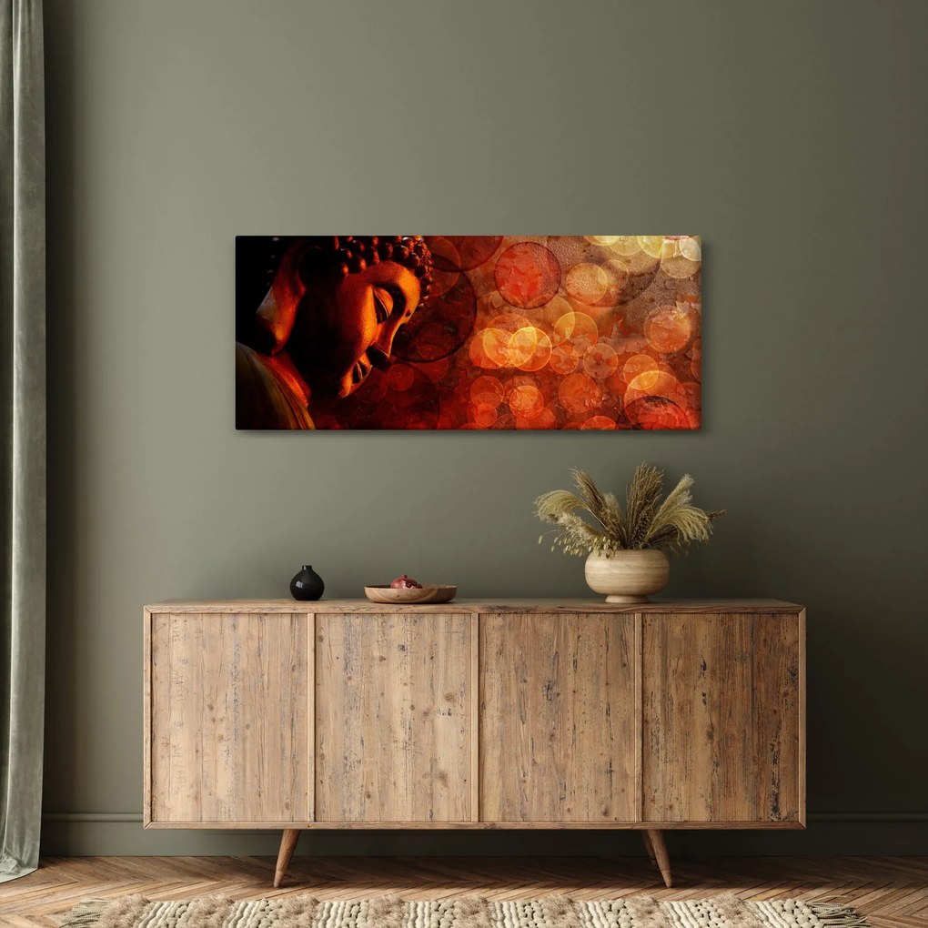 Obraz - Budha v červených tónoch (120x50 cm)