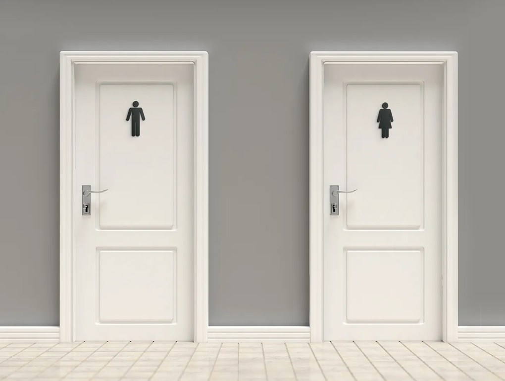 drevko Označenie WC Rozmer obrazu: 11 x 6 cm, Farba dekorácie: Čierna