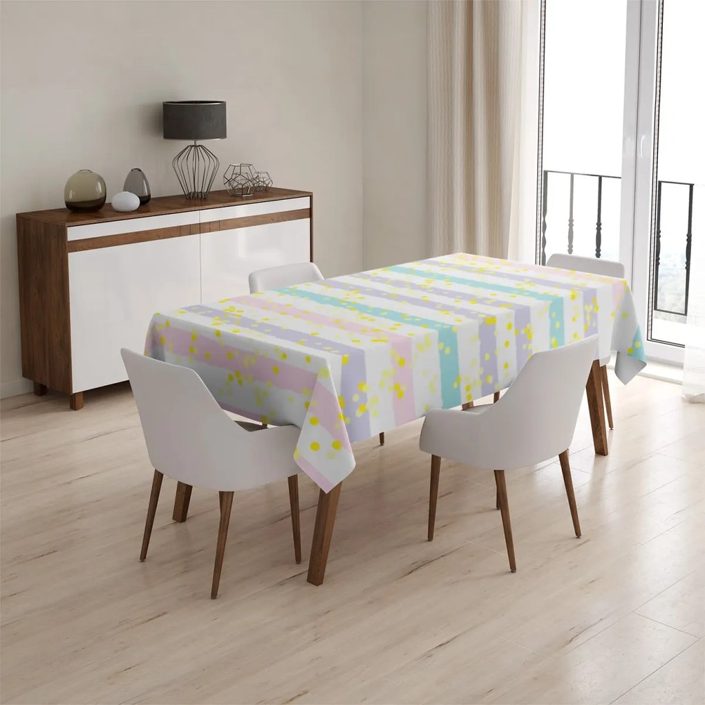 Sablio Obrus Pruhy a bodky štetcom - 130x130 cm