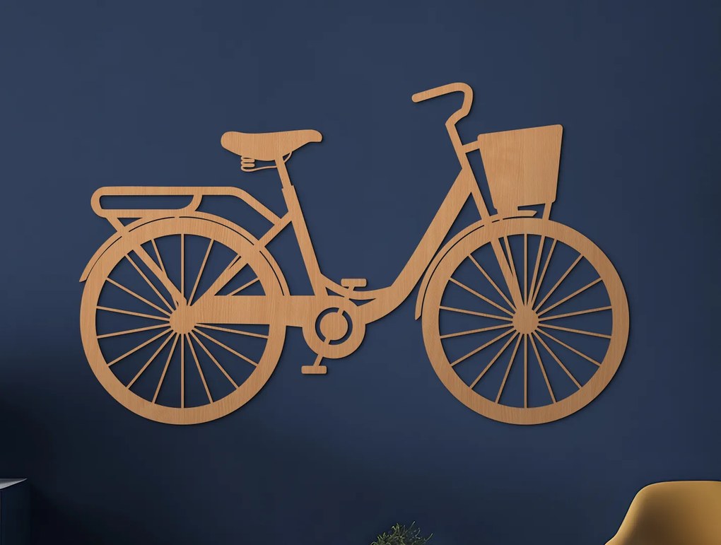 drevko Nálepka na stenu Retro bicykel Rozmer obrazu: 40,5 x 65 cm, Farba dekorácie: Čierna