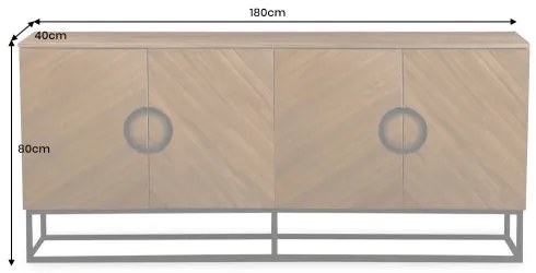Komoda 46556 Grandezza 180cm Natural Orech dyha - Komfort-nábytok