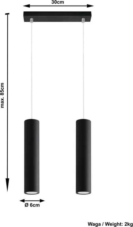 Čierne kovové závesné svietidlo Castro – Sollux