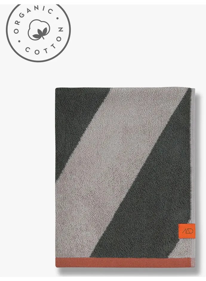 Kaki froté osuška z bio bavlny 70x133 cm Diagonal – Mette Ditmer Denmark