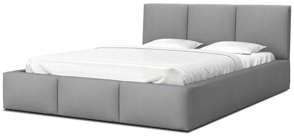 GM Čalúnená manželská posteľ s úložným priestorom Izabela - sivá Rozmer: 140x200