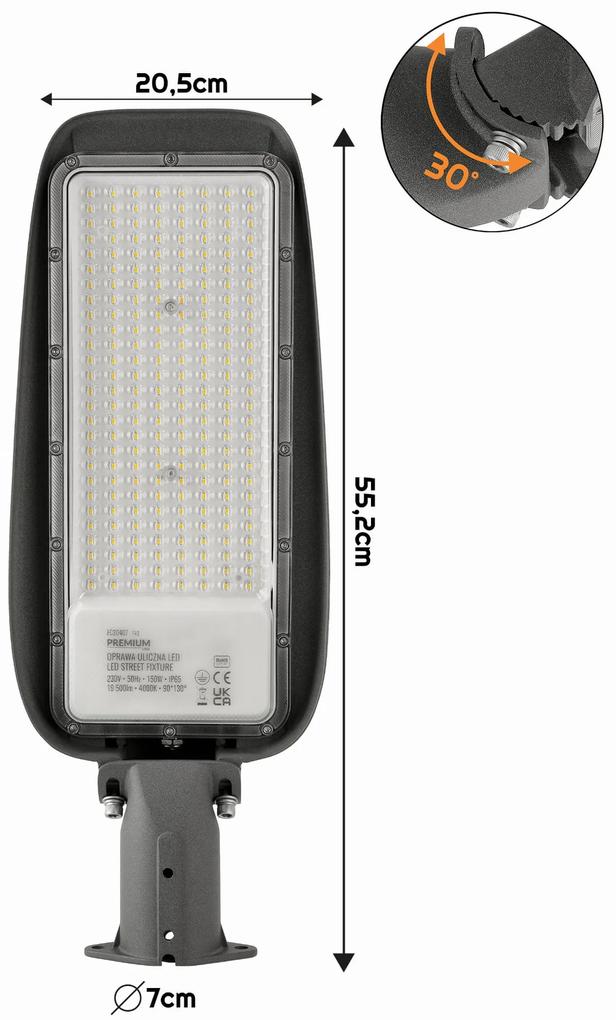 ECOLIGHT LED pouličná lampa 150W IP65 neutrálna biela