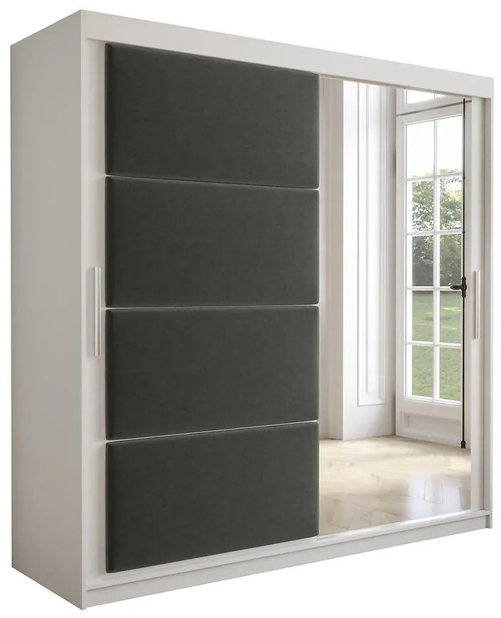 Skriňa Tapi 200 Biely/Šedá