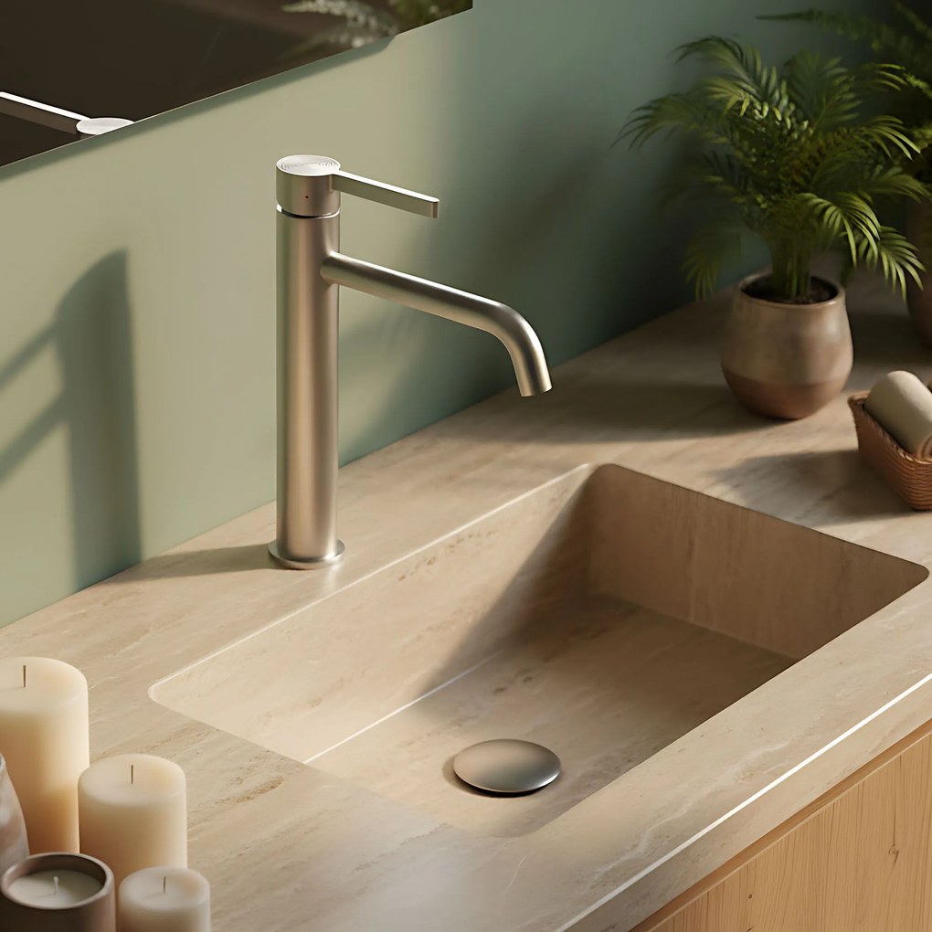 Rea Foster, vysoká umývadlová batéria h-285, brúsená oceľ, REA-B6324