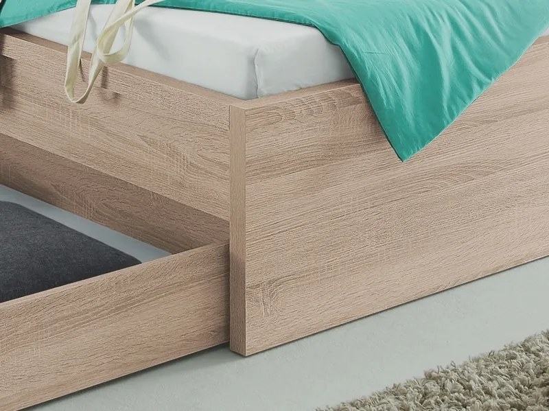 Posteľ Malmö 140x200 cm, dub sonoma