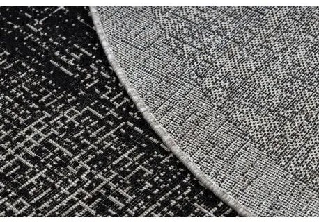 Okrúhly koberec SISAL FLOORLUX 20401 Rám, čierna, strieborná Veľkosť: kruh 160 cm